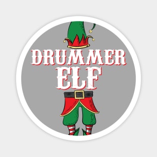 Drummer Elf - Christmas Gift Idea for Drummers - Drummer graphic Magnet